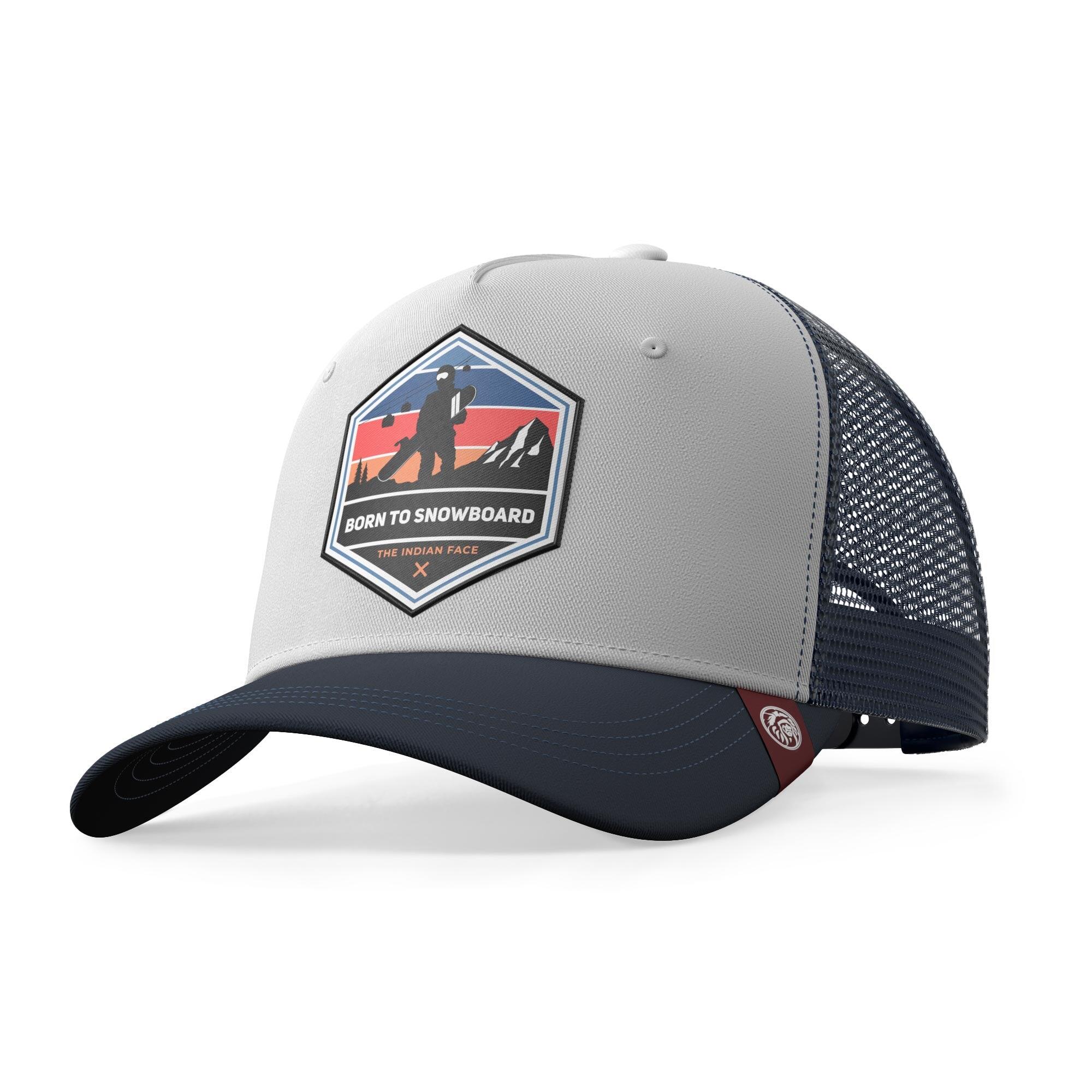 ULLER Gorra Trucker Born to Snowboard Blanco The Indian Face para hombre y