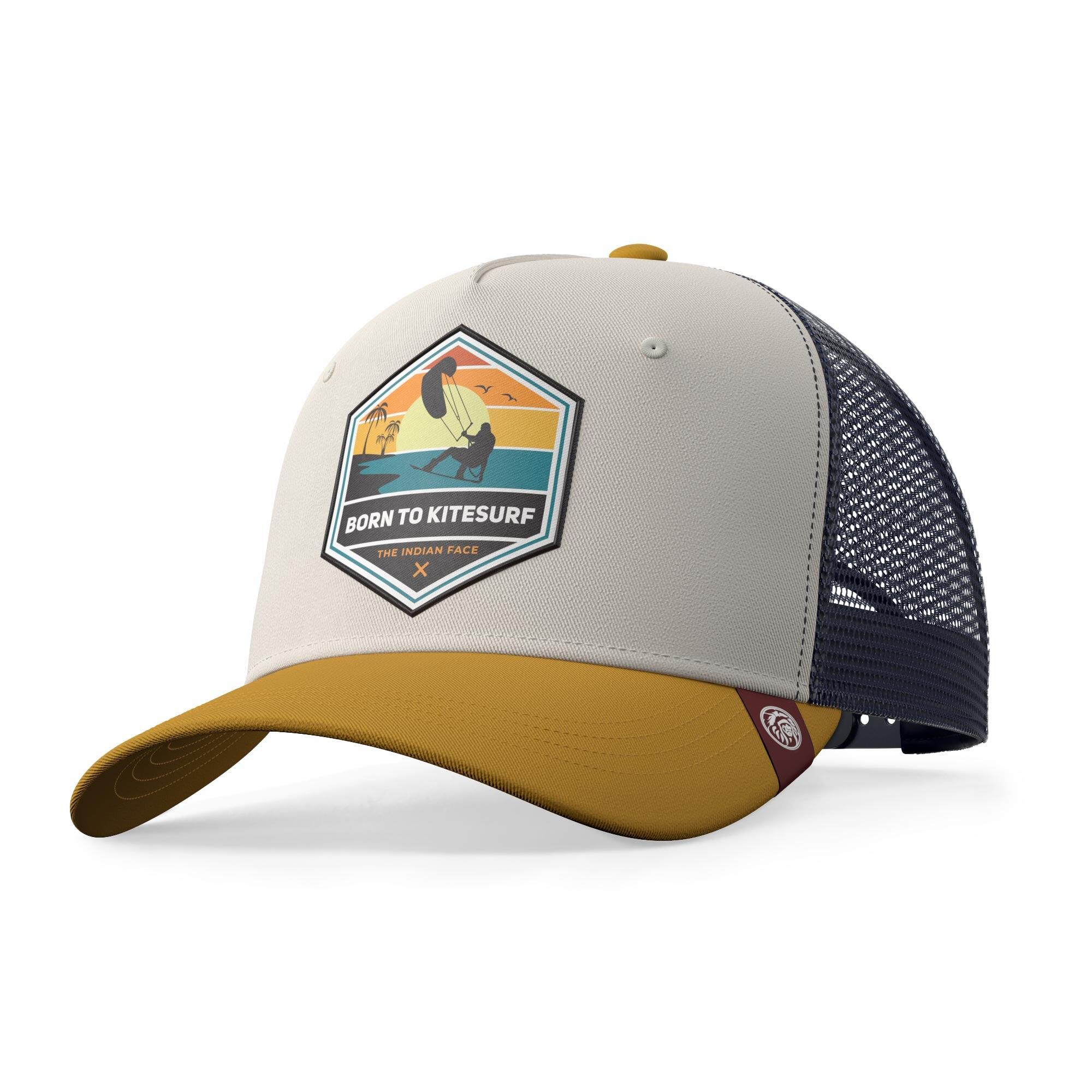 ULLER Gorra Trucker Born to Kitesurf Marron The Indian Face para hombre y