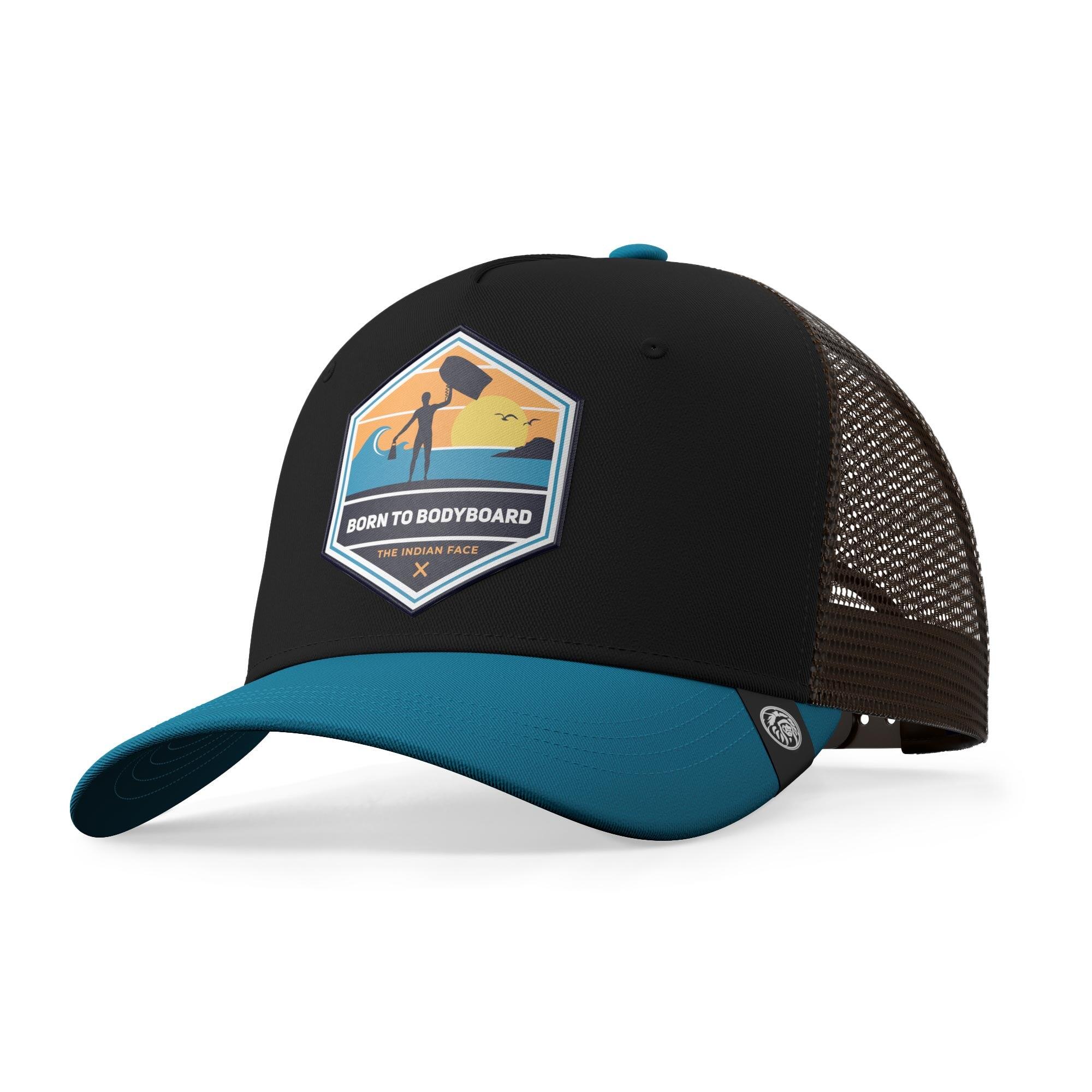 ULLER Gorra Trucker Born to Bodyboard Azul The Indian Face para hombre y