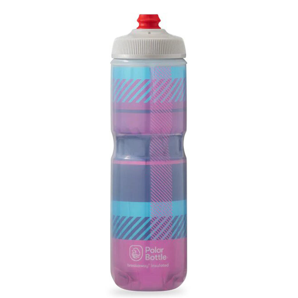 Polar Breakaway Insulated Tartan Bottle-Bubble Gum Pink/Navy (710ml)
