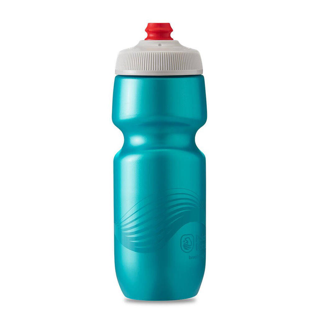 Polar Breakaway Wave Sport Bottle-Teal/Silver (710ml) -  1