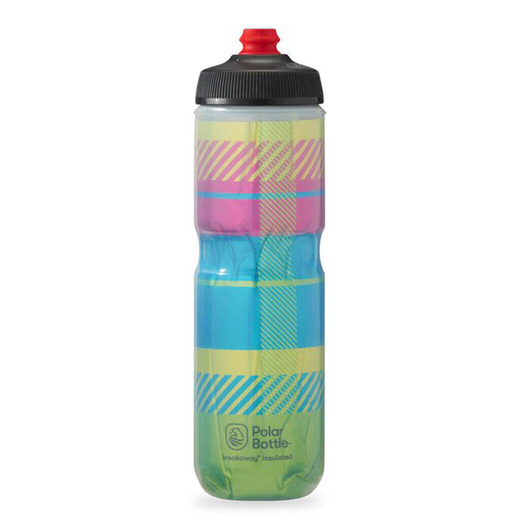 Polar Breakaway Insulated Tartan Bottle-Highlighter Green/Blue (710ml)