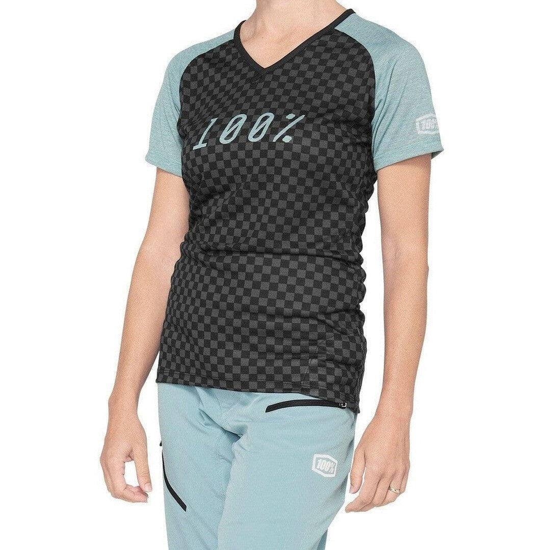 100 Percent AIRMATIC Women's Jersey Seafoam Checkers