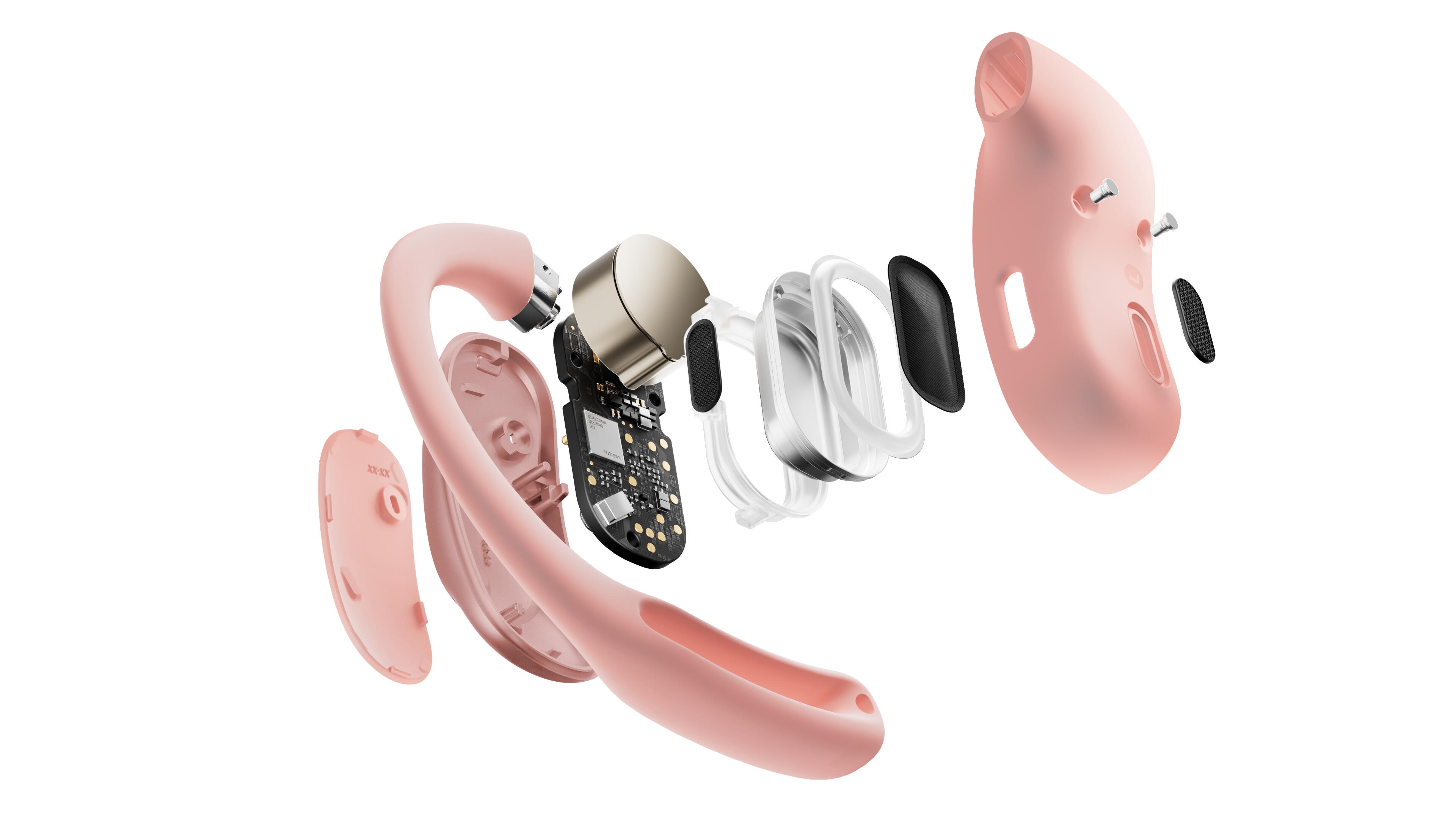 【美品】SHOKZ OPENFIT AIR ワイヤレスイヤホン ピンク　T511 Shokz(AfterShokz)(ショックス(アフターショックス)) OPENFIT