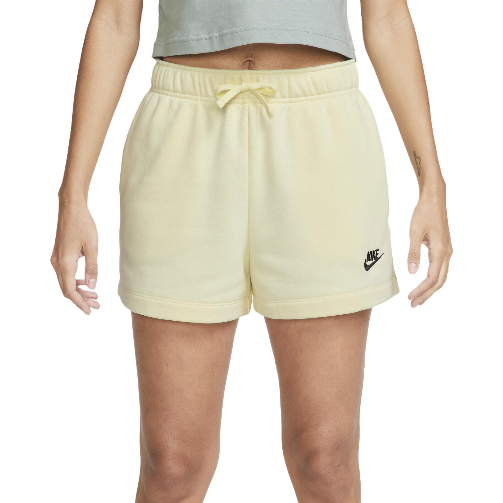 NIKE Pantalones cortos Nike Sportswear Club Fleece, Beige, Mujer