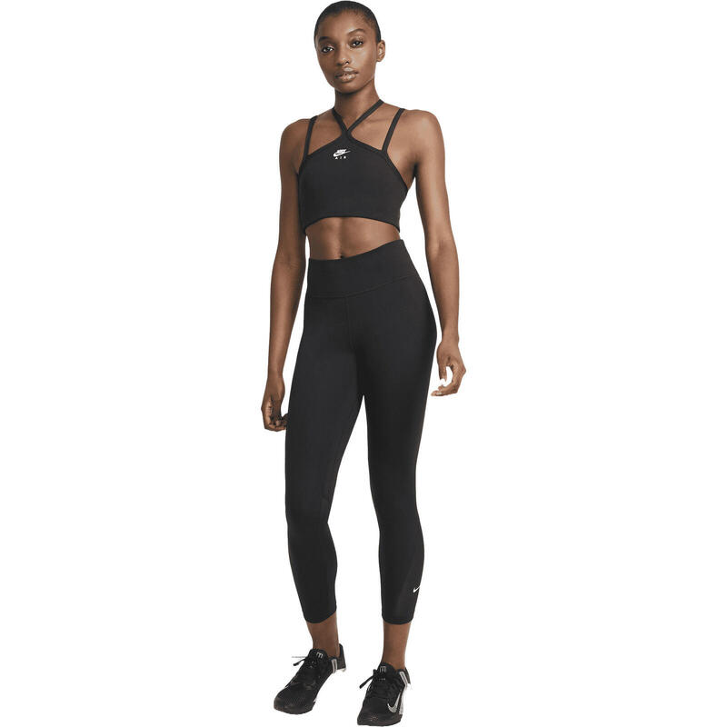 Sportleggings Nike One Mid-Rise 78 Mesh-Panelled, Fekete, Nők