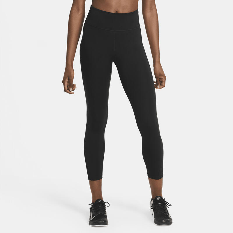 Sportleggings Nike One Mid-Rise 78 Mesh-Panelled, Fekete, Nők