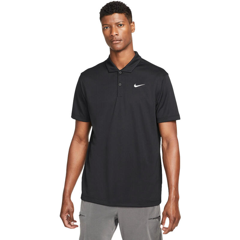Camiseta de manga corta Nike Court Dri-FIT Tennis Polo, Negro, Hombre