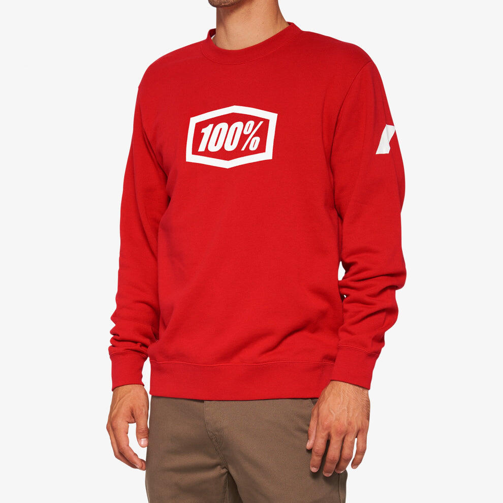 100 Percent ICON Pullover Crewneck Fleece Red