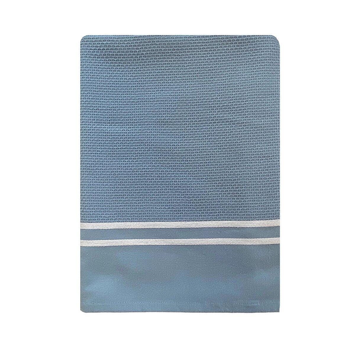 Fouta com forro de felpa - Waffle Cinza azul - 90x170 cm - 355 g/m² 2/3
