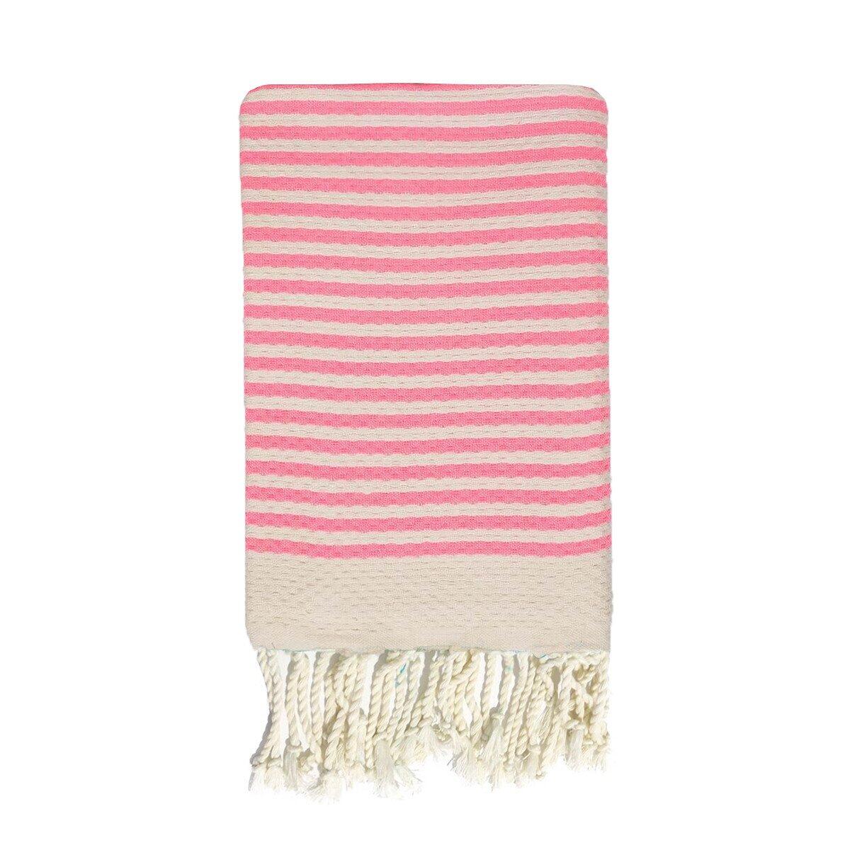 LE COMPTOIR DE LA PLAGE Traditionele katoenen Fouta 100x200 cm Honingraat