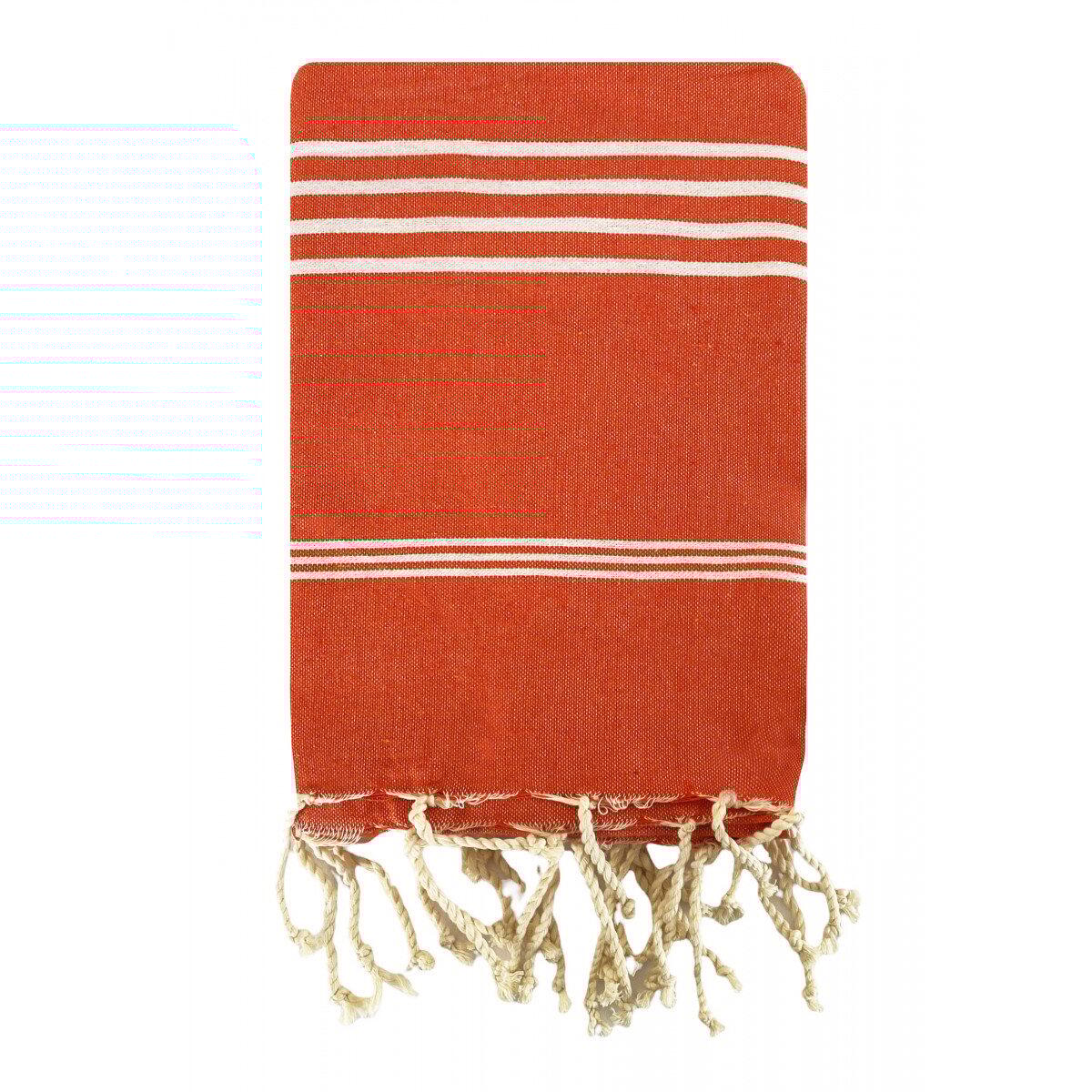 Le Comptoir De La Plage - Fouta Traditionnelle En Coton 100x200 Cm Kolora - Serviette De Bain - Orange - 42 M/l - Decathlon