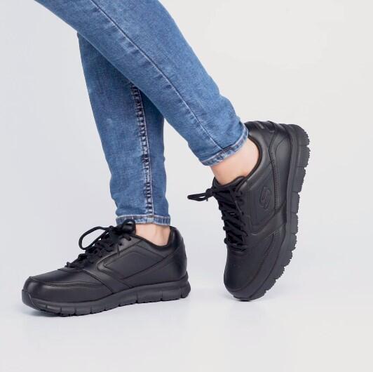 Skechers Wyola Sapatilhas Trabajo Mulher Color Negro Diseño Resistente Y Cómodo 6/7