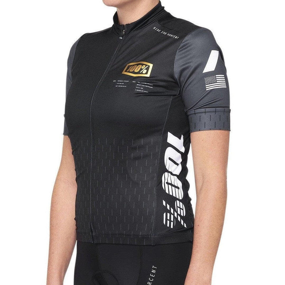 100 Percent EXCEEDA Womens Jersey Black/Charcoal