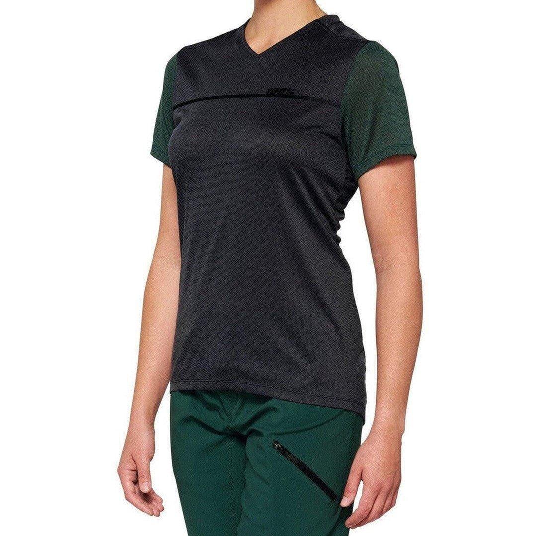 100 Percent RIDECAMP Women's Jersey Charcoal/Forest Green