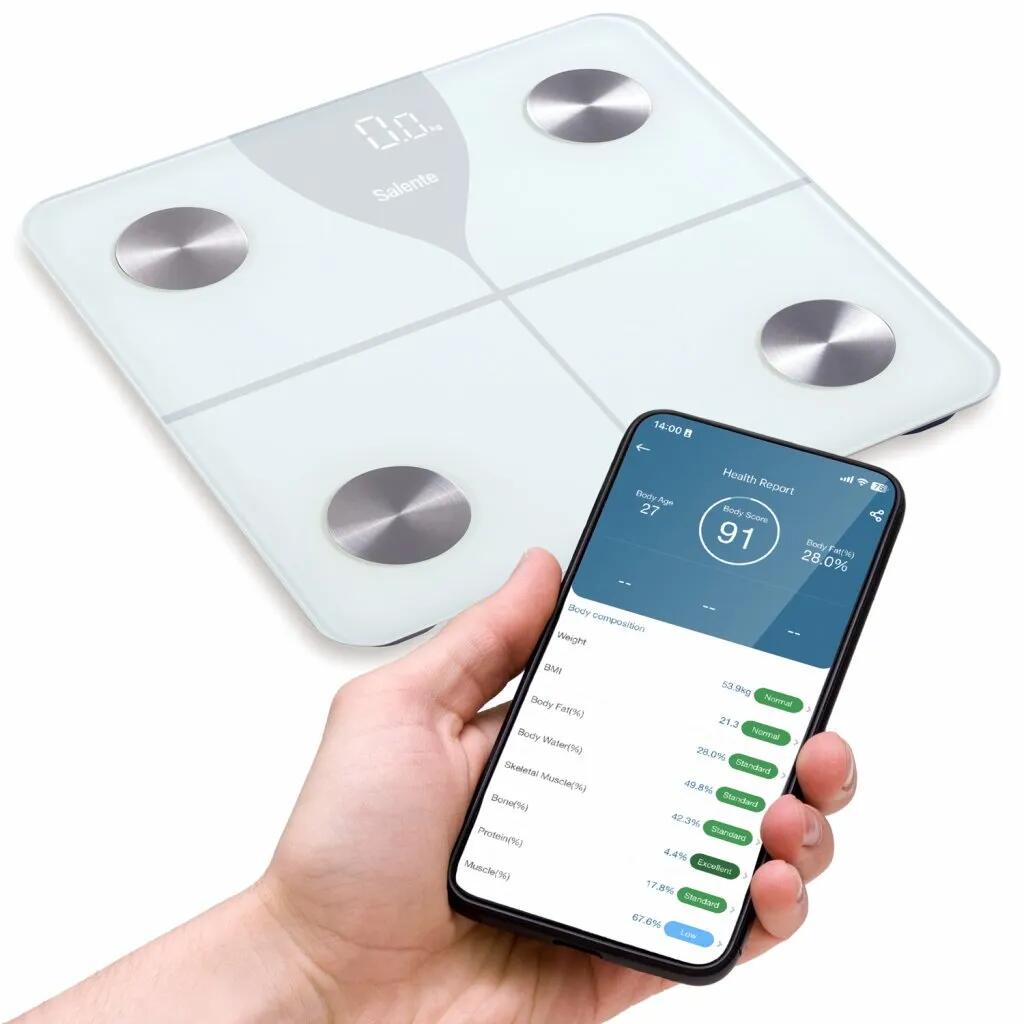 Salente SlimFit, osobní diagnostická fitness váha, Bluetooth, bílá 4/6