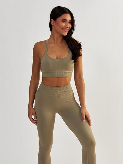 Damen Sport BH Gym Queen Taupe für Sport & Freizeit