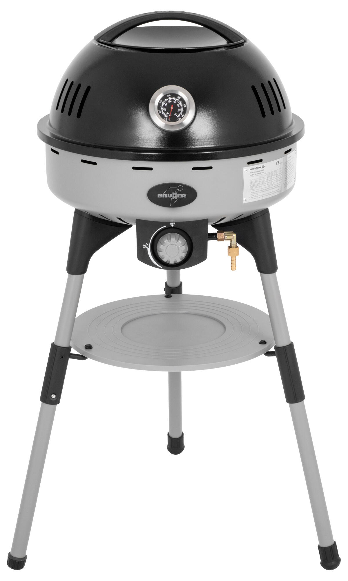 Grill Portatile Gas BBQRUISER HT 30mbar. Coperchio con Termometro |  Brunner