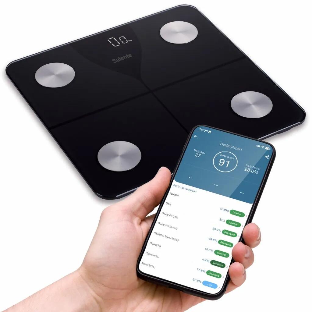 Salente SlimFit, osobní diagnostická fitness váha, Bluetooth, černá 4/6