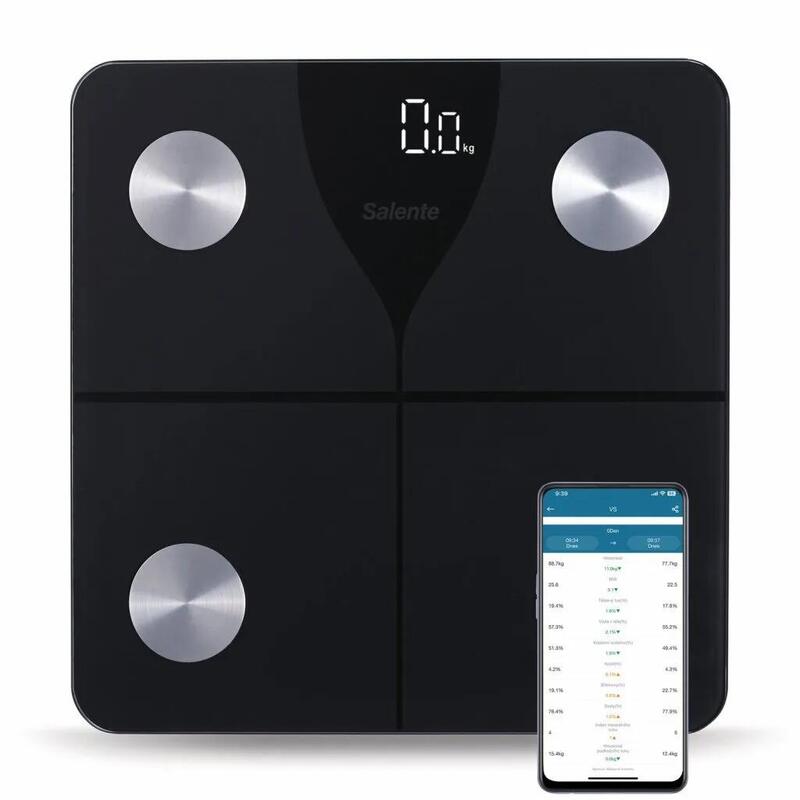 Salente SlimFit, osobní diagnostická fitness váha, Bluetooth, bílá