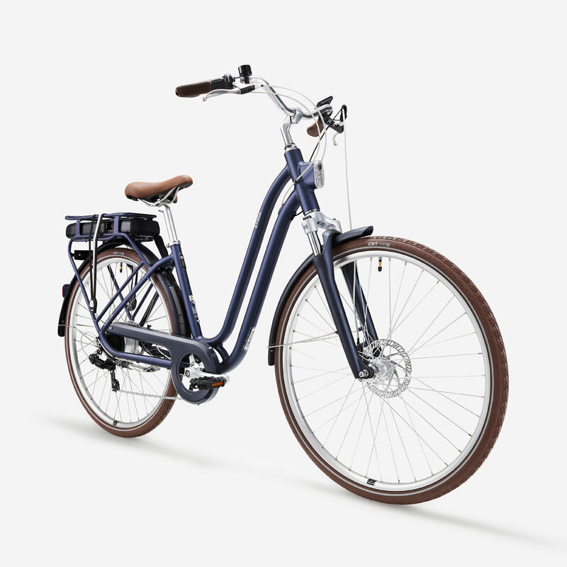 Tweedehands Elektrische stadsfiets Elops 900 E laag frame donkerblauw