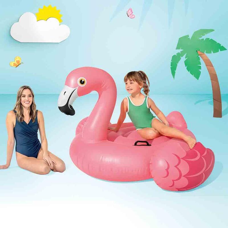 Pink Flamingo Ride-On Inflatable Pool Mat - Pink