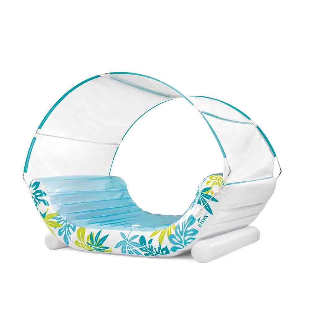 Small Inflatable Pool Mat Tropical Canopy Lounge Inflatable Pool Mat - Multi-Colour