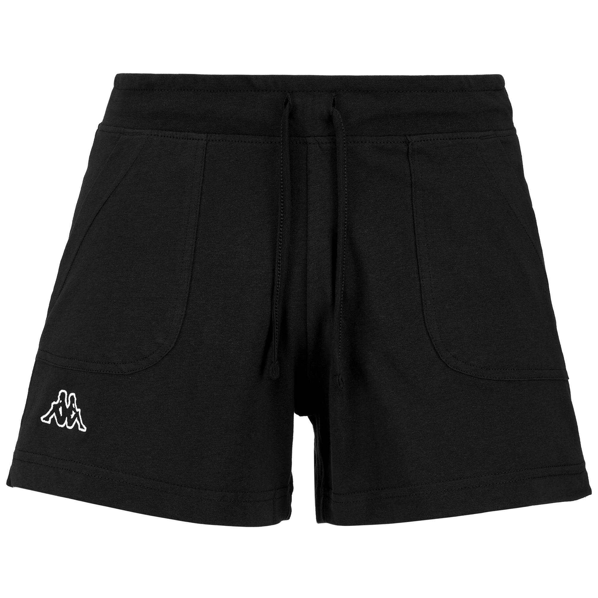 KAPPA pantaloncini da donna in cotone nero da fitness