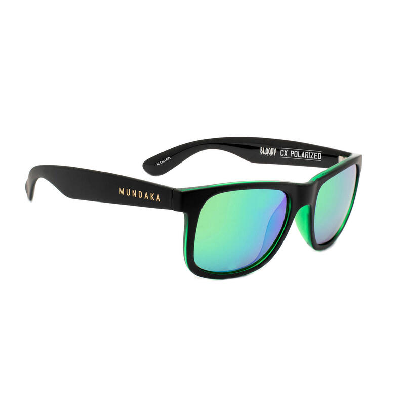 **Lunettes de soleil BLOODY noir mat, CX Polarisés VERT - cat.3 - MUNDAKA**