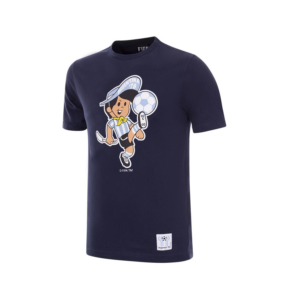 COPA FOOTBALL T-Shirt - Kinderen - Argentinië WK 1978 Mascotte - Korte mouw - Blauw
