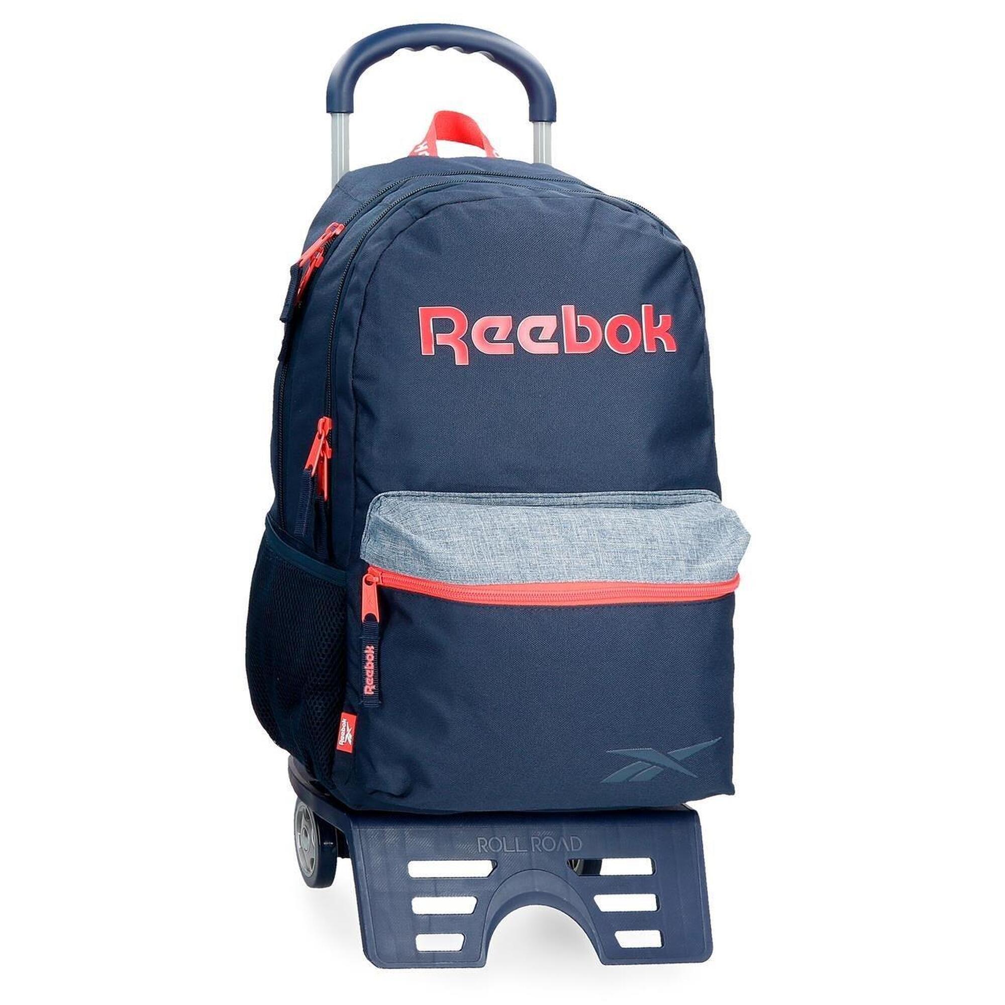 Mochila escolar  con carro Reebok Lucia 44cm Azul marino