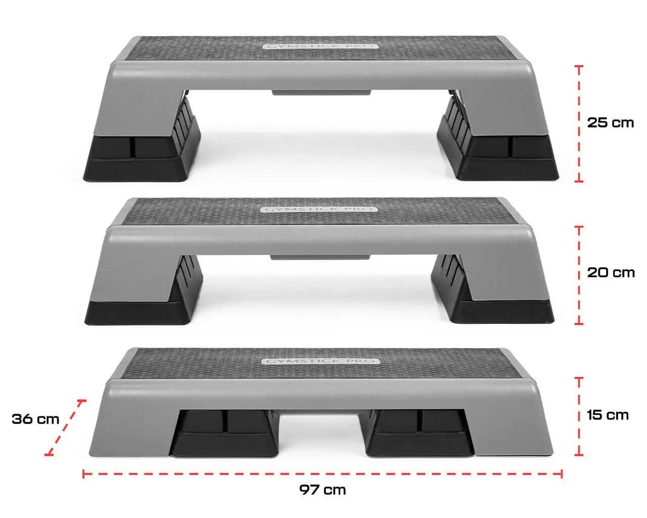 Gymstick Pro Step Pad szürke/fekete 97x36x25cm 2/3