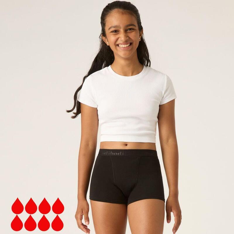 Short Menstrual Adolescente Maxi Negro Y10-12