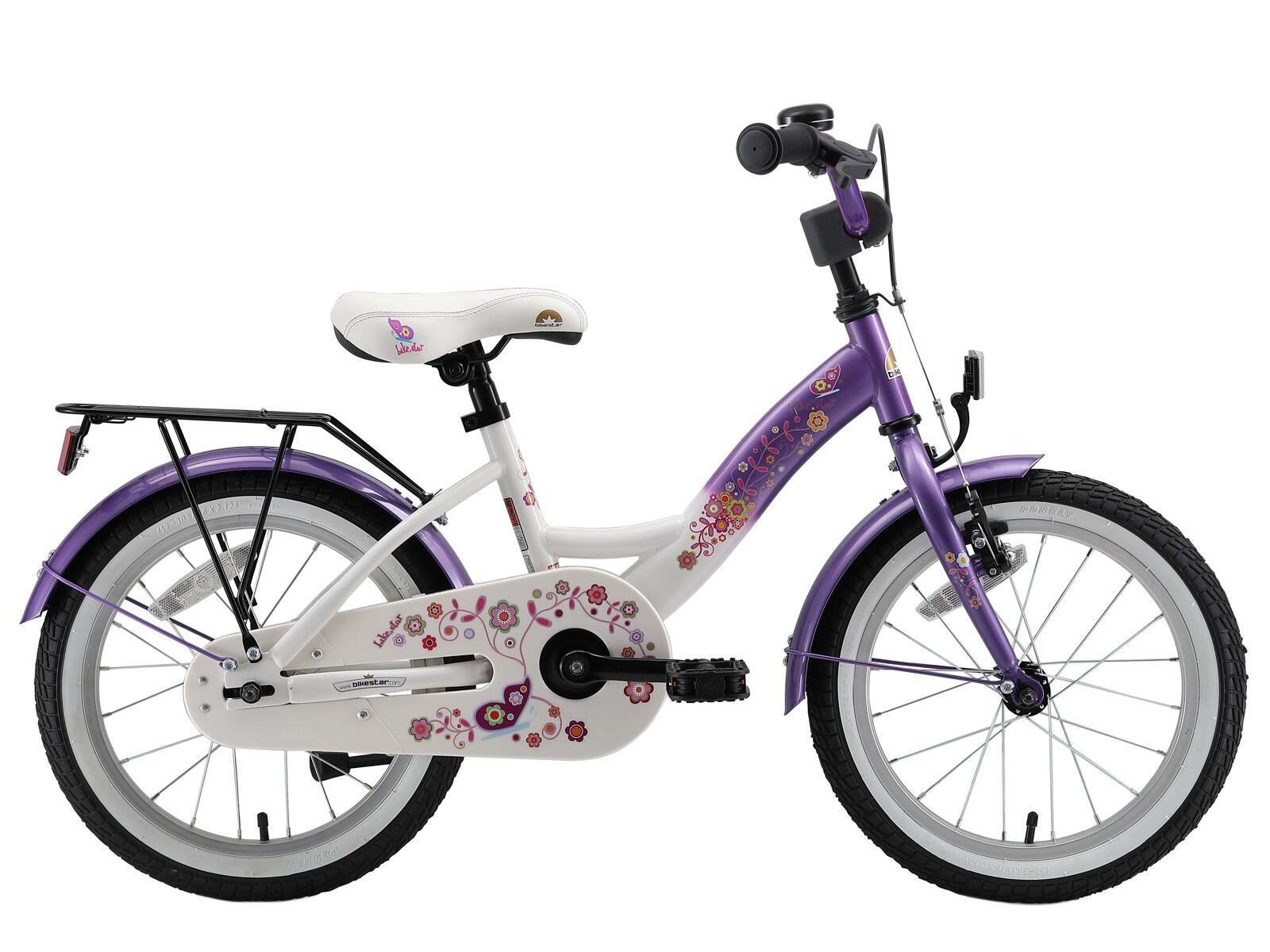 BIKESTAR Bikestar kinderfiets Classic 16 inch lila/wit