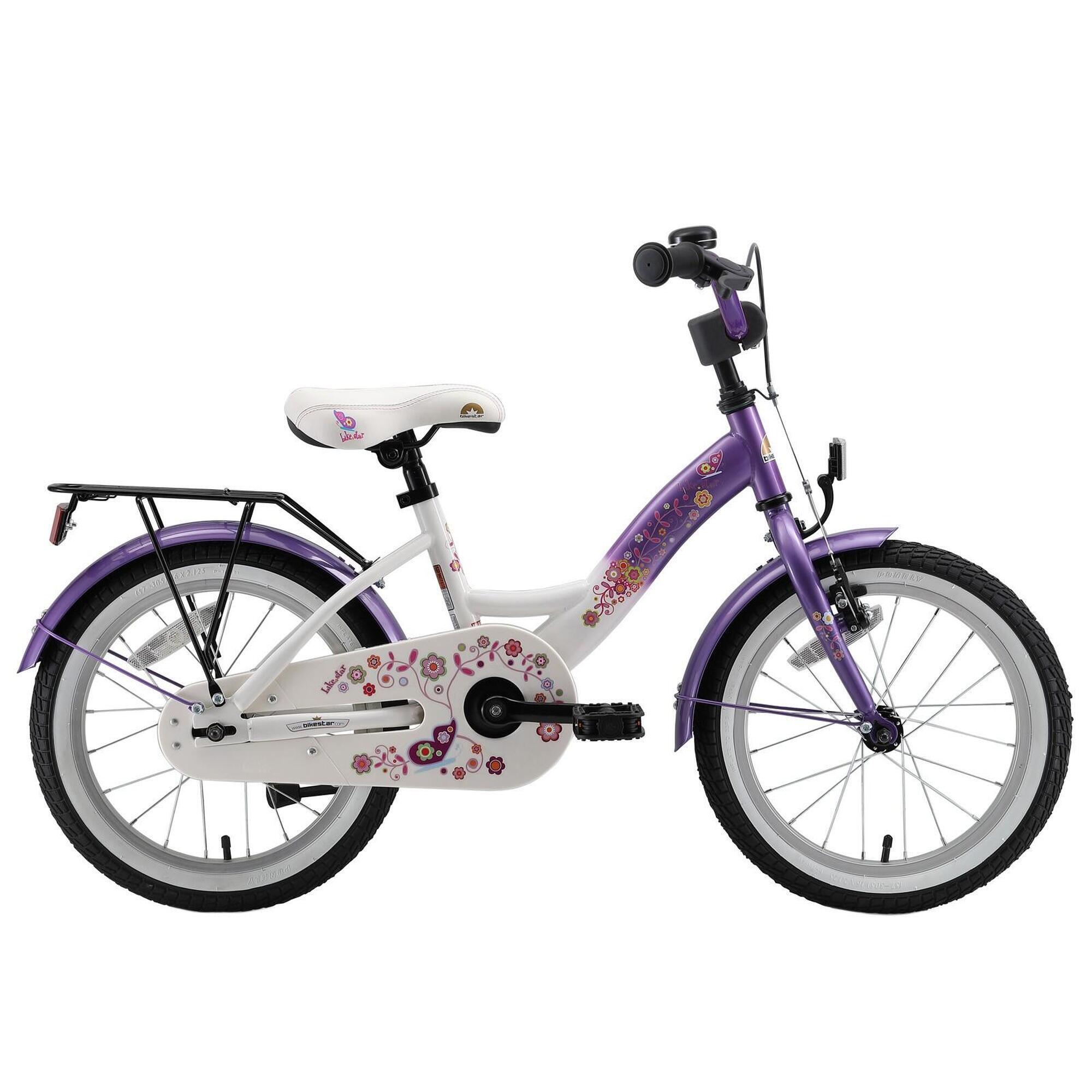 Bikestar - Vélo Enfant 16 Pouces À Partir De 4 - 6 Ans, Vtc Classic - Vélo Enfant - Violet - 16" - Decathlon