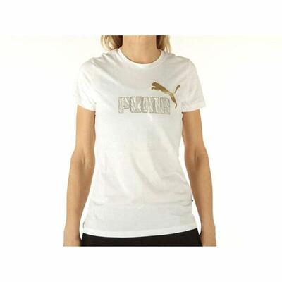 Dames-t-shirt met korte mouwen puma graphic tee wit