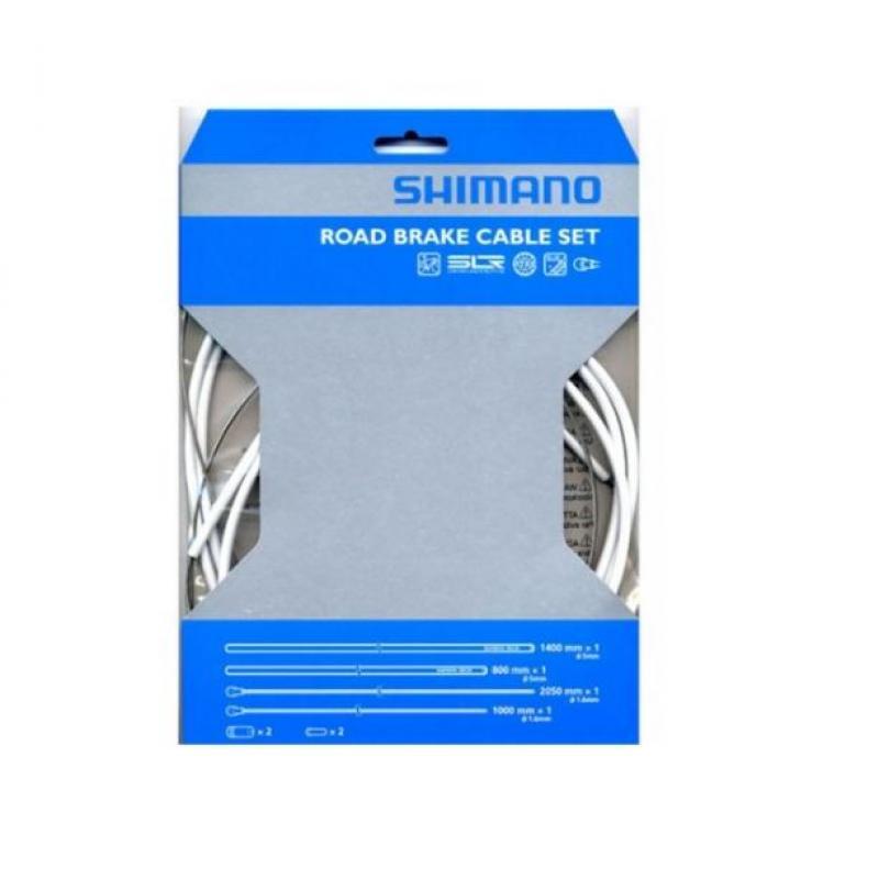 Conjunto de cabos de travão race ptfe em aço inoxidável branco de 8 peças