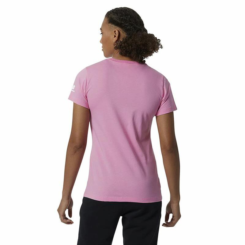 Camiseta de Manga Corta Mujer New Balance Essentials Celebrate Rosa