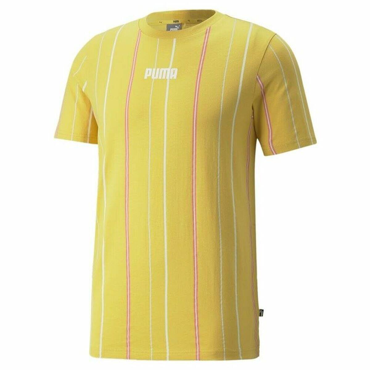 Maglia a Maniche Corte Uomo Puma Modern Basics Stripe M Giallo PUMA Decathlon