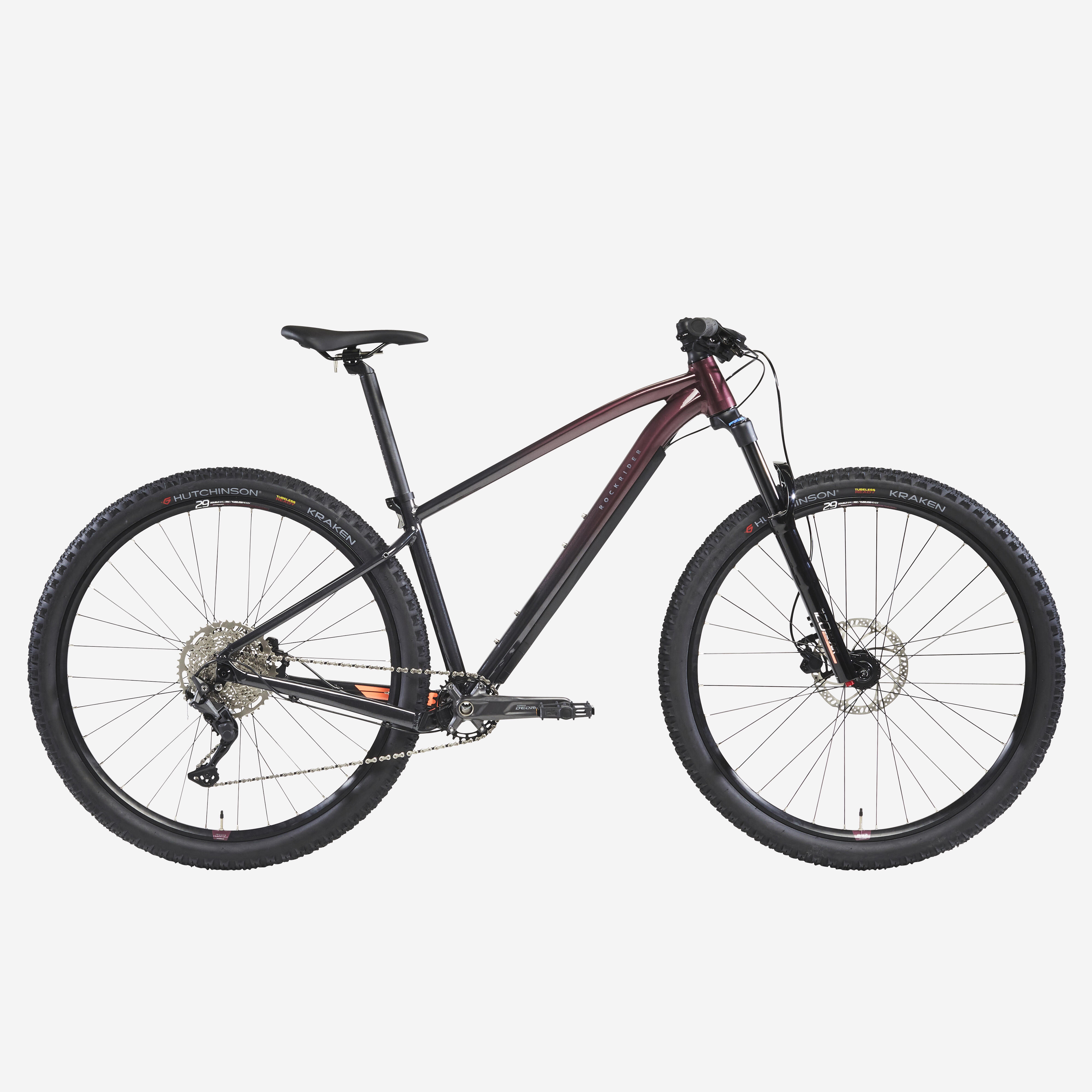 Rockrider - Seconde Vie - Vélo Vtt Randonnée Expl 540 Prune Noir 29” - Excellent - Vélo Tout Terrain - Incolore|rouge - M - 165-174cm - Decathlon