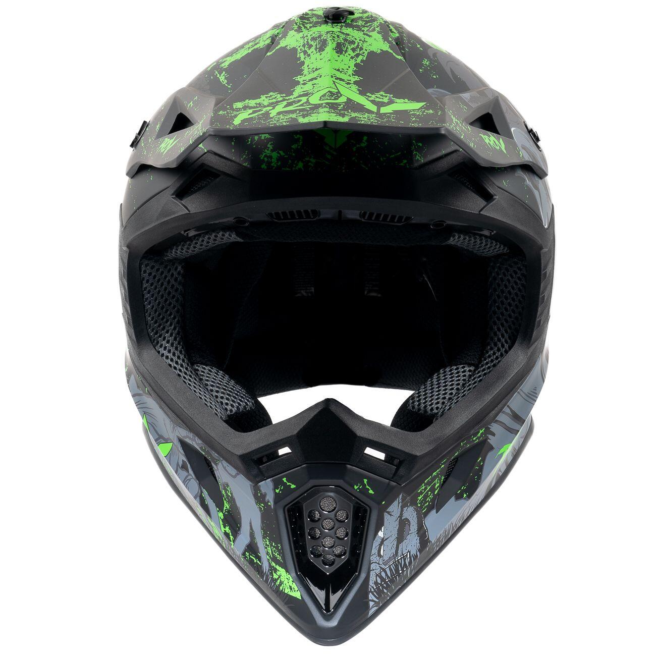 MOTOBLOUZ Casque Cross SKUD NEGAN Green/Black pour Scooter Vélo Trottinette 2/7