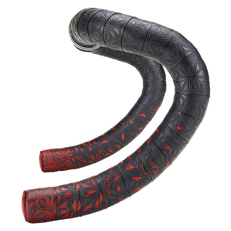 Ruban de cintre Supacaz - Super Sticky Kush Star Fade - Rouge + Red Star Plugz