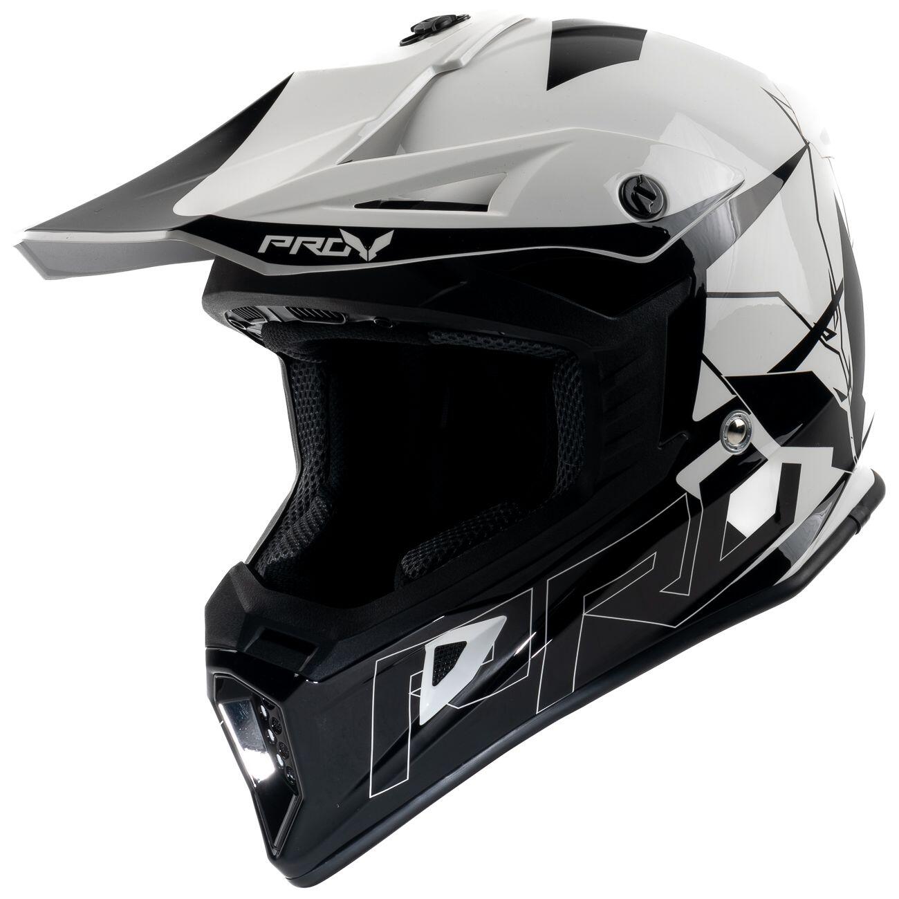 MOTOBLOUZ Casque Cross SKUD DALLAS White/Black pour Scooter Vélo Trottinette 1/7