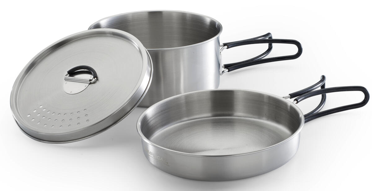 COLEMAN CampinGaz "Trekking Kit" frigideira e caçarola em aço inoxidável