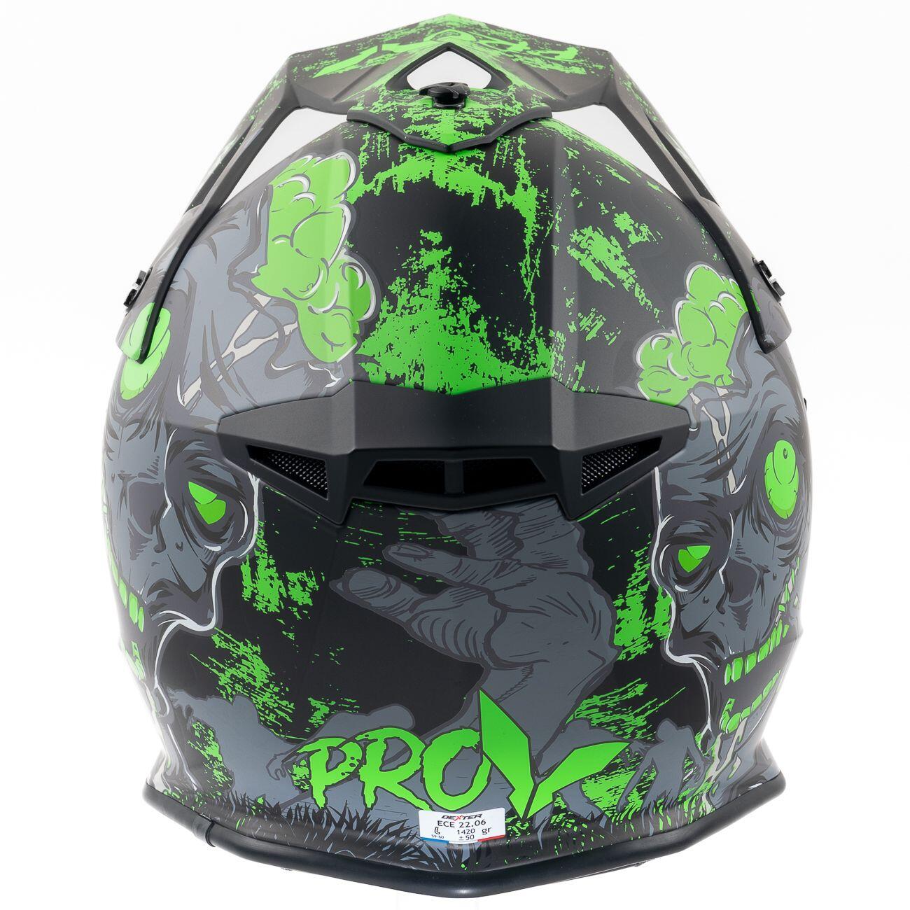 MOTOBLOUZ Casque Cross SKUD NEGAN Green/Black pour Scooter Vélo Trottinette 4/7