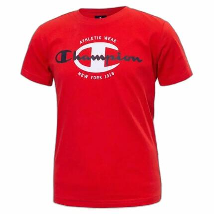 Jungen Kurzarm-T-Shirt Champion Crewneck Rot