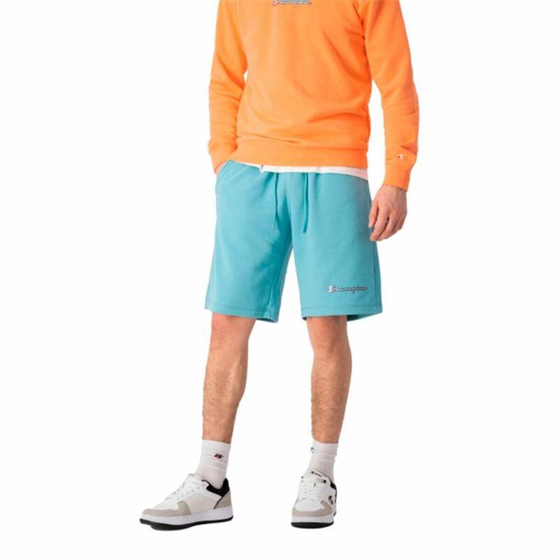 Pantaloni Corti Sportivi da Uomo Champion Script Logo BL Acquamarina