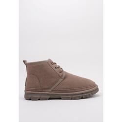 Krack Core NIIVS - Bottines plates homme cuir taupe mi-hautes