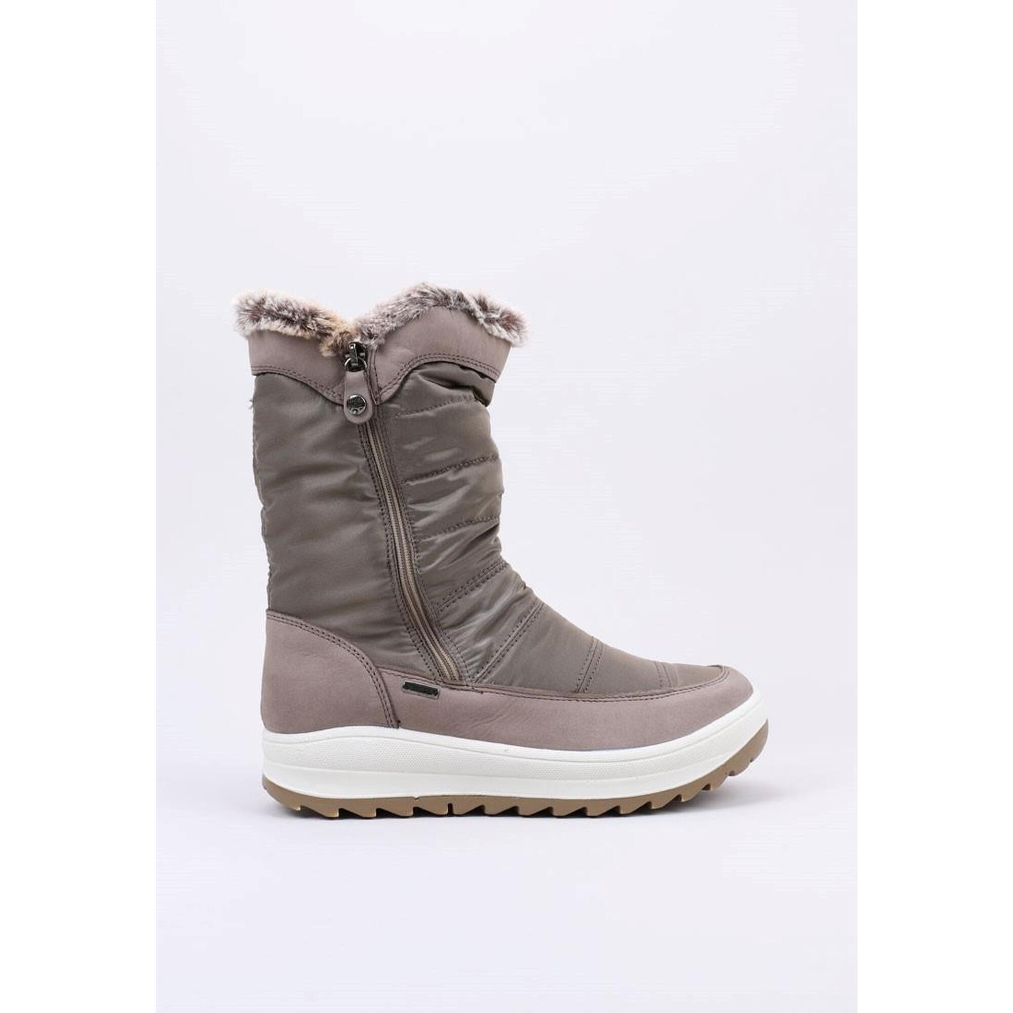 Imac - Imac 459068 — Bottes Plates Femme Imperméables Cuir Et Textile Taupe - Bottes - Beige - 40 - Decathlon