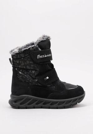 Imac CROSS 481698 — Bottes pour fille noires cuir et textile, imprimé animal